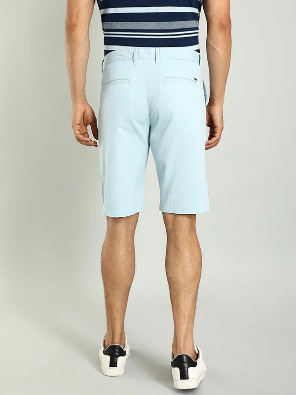 Indian Terrain Men's Slim Fit Printed Blue Shorts